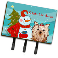 "Caroline's Treasures BB1824TH68 Snowman with Yorkie Yorkshire Terrier Leash or Key Holder, Large, Multicolor"