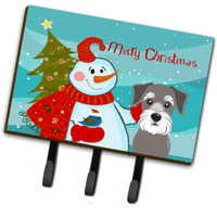 "Caroline's Treasures BB1826TH68 Snowman with Schnauzer Leash or Key Holder, Large, Multicolor"