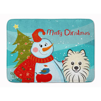 "Caroline's Treasures Snowman with Pomeranian Floor Mat, 19"" x 27"", Multicolor"