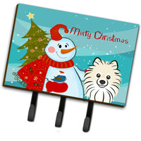 "Caroline's Treasures BB1827TH68 Snowman with Pomeranian Leash or Key Holder, Large, Multicolor"
