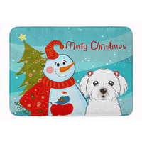 "Caroline's Treasures Snowman with Maltese Floor Mat, 19"" x 27"", Multicolor"