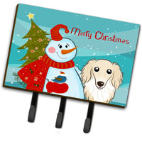 "Caroline's Treasures BB1832TH68 Snowman with Longhair Crme Dachshund Leash or Key Holder, Large, Multicolor"