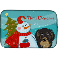 "Caroline's Treasures BB1833DDM Dish Drying Mat, 14"" x 21"", Snowman"
