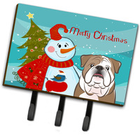 "Caroline's Treasures BB1839TH68 Snowman with English Bulldog Leash or Key Holder, Large, Multicolor"