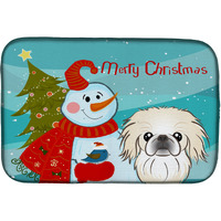 "Caroline's Treasures Snowman With Pekingese Dish Drying Mat, 14"" x 21"""