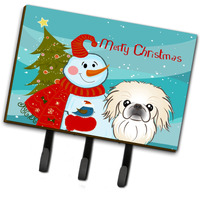 "Caroline's Treasures BB1841TH68 Snowman with Pekingese Leash or Key Holder, Large, Multicolor"