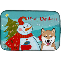 "Caroline's Treasures BB1845DDM Dish Drying Mat, 14"" x 21"", Snowman"