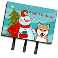"Caroline's Treasures BB1845TH68 Snowman with Shiba Inu Leash or Key Holder, Large, Multicolor"