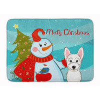 "Caroline's Treasures Snowman with Westie Floor Mat, 19"" x 27"", Multicolor"