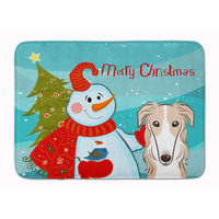 "Caroline's Treasures Snowman with Borzoi Floor Mat, 19"" x 27"", Multicolor"
