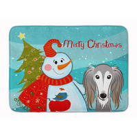 "Caroline's Treasures Snowman with Saluki Floor Mat, 19"" x 27"", Multicolor"