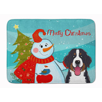 "Caroline's Treasures Snowman with Bernese Mountain Dog Floor Mat, 19"" x 27"", Multicolor"