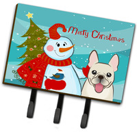 "Caroline's Treasures BB1858TH68 Snowman with French Bulldog Leash or Key Holder, Large, Multicolor"