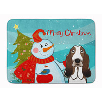 "Caroline's Treasures Snowman with Basset Hound Floor Mat, 19"" x 27"", Multicolor"