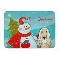 "Caroline's Treasures Snowman with Afghan Hound Floor Mat, 19"" x 27"", Multicolor"