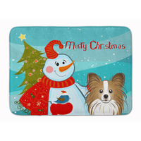 "Caroline's Treasures Snowman with Papillon Floor Mat, 19"" x 27"", Multicolor"