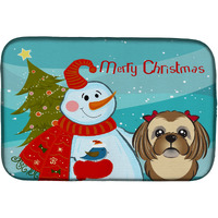 "Caroline's Treasures BB1869DDM Dish Drying Mat, 14"" x 21"", Snowman"