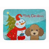 "Caroline's Treasures Snowman with Chocolate Brown Poodle Floor Mat, 19"" x 27"", Multicolor"