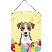 "Caroline's Treasures Jack Russell Terrier Easter Egg Hunt Wall or Door Hanging Prints BB1884DS1216, 16HX12W, Multicolor"