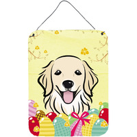 "Caroline's Treasures Golden Retriever Easter Egg Hunt Wall or Door Hanging Prints BB1887DS1216, 16HX12W, Multicolor"