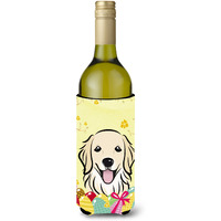 "Caroline's Treasures BB1887LITERK ""Golden Retriever Easter Egg Hunt"" Wine Bottle Hugger Koozie, 750ml, Multicolor"