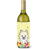 "Caroline's Treasures BB1889LITERK ""Pomeranian Easter Egg Hunt"" Wine Bottle Hugger Koozie, 750ml, Multicolor"