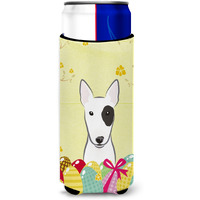 "Caroline's Treasures BB1891MUK ""Bull Terrier Easter Egg Hunt Michelob Ultra Koozies for Slim Cans, Multicolor"
