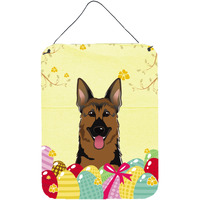 "Caroline's Treasures German Shepherd Easter Egg Hunt Wall or Door Hanging Prints BB1893DS1216, 16HX12W, Multicolor"