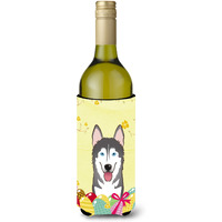 "Caroline's Treasures BB1900LITERK ""Alaskan Malamute Easter Egg Hunt"" Wine Bottle Hugger Koozie, 750ml, Multicolor"