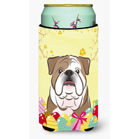 "Caroline's Treasures BB1901TBC ""English Bulldog Easter Egg Hunt"" Tall Boy Hugger Koozie, Multicolor"