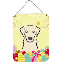 "Caroline's Treasures Yellow Labrador Easter Egg Hunt Wall or Door Hanging Prints BB1904DS1216, 16""H x 12""W, Multicolor"