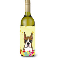 "Caroline's Treasures BB1905LITERK ""Boxer Easter Egg Hunt"" Wine Bottle Hugger Koozie, 750ml, Multicolor"