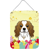 "Caroline's Treasures Cavalier Spaniel Easter Egg Hunt Wall or Door Hanging Prints BB1906DS1216, 16HX12W, Multicolor"