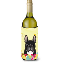 "Caroline's Treasures BB1909LITERK ""French Bulldog Easter Egg Hunt"" Wine Bottle Hugger Koozie, 750ml, Multicolor"