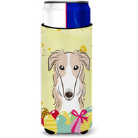 "Caroline's Treasures BB1910MUK ""Borzoi Easter Egg Hunt Michelob Ultra Koozies for Slim Cans, Multicolor"