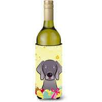 "Caroline's Treasures BB1913LITERK ""Weimaraner Easter Egg Hunt"" Wine Bottle Hugger Koozie, 750ml, Multicolor"