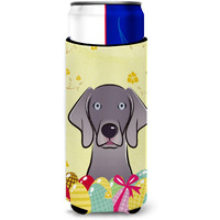 "Caroline's Treasures BB1913MUK ""Weimaraner Easter Egg Hunt Michelob Ultra Koozies for Slim Cans, Multicolor"