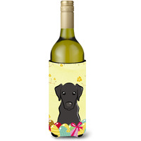 "Caroline's Treasures BB1917LITERK ""Black Labrador Easter Egg Hunt"" Wine Bottle Hugger Koozie, 750ml, Multicolor"