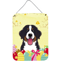 "Caroline's Treasures Bernese Mountain Dog Easter Egg Hunt Wall or Door Hanging Prints BB1919DS1216, 16HX12W, Multicolor"