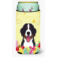 "Caroline's Treasures BB1919TBC ""Bernese Mountain Dog Easter Egg Hunt"" Tall Boy Hugger Koozie, Multicolor"