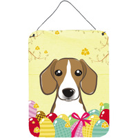 "Caroline's Treasures Beagle Easter Egg Hunt Wall or Door Hanging Prints BB1921DS1216, 16HX12W, Multicolor"
