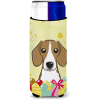 "Caroline's Treasures BB1921MUK ""Beagle Easter Egg Hunt Michelob Ultra Koozies for Slim Cans, Multicolor"