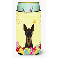 "Caroline's Treasures BB1922TBC ""Min Pin Easter Egg Hunt"" Tall Boy Hugger Koozie, Multicolor"