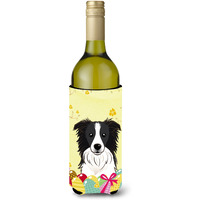"Caroline's Treasures BB1923LITERK ""Border Collie Easter Egg Hunt"" Wine Bottle Hugger Koozie, 750ml, Multicolor"