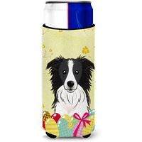 "Caroline's Treasures BB1923MUK ""Border Collie Easter Egg Hunt Michelob Ultra Koozies for Slim Cans, Multicolor"