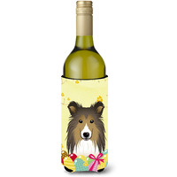 "Caroline's Treasures BB1924LITERK ""Sheltie Easter Egg Hunt"" Wine Bottle Hugger Koozie, 750ml, Multicolor"