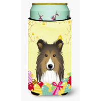 "Caroline's Treasures BB1924TBC ""Sheltie Easter Egg Hunt"" Tall Boy Hugger Koozie, Multicolor"