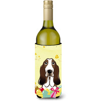 "Caroline's Treasures BB1925LITERK ""Basset Hound Easter Egg Hunt"" Wine Bottle Hugger Koozie, 750ml, Multicolor"