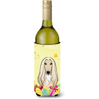 "Caroline's Treasures BB1926LITERK ""Afghan Hound Easter Egg Hunt"" Wine Bottle Hugger Koozie, 750ml, Multicolor"