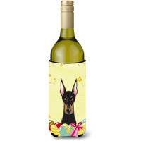 "Caroline's Treasures BB1927LITERK ""Doberman Easter Egg Hunt"" Wine Bottle Hugger Koozie, 750ml, Multicolor"
